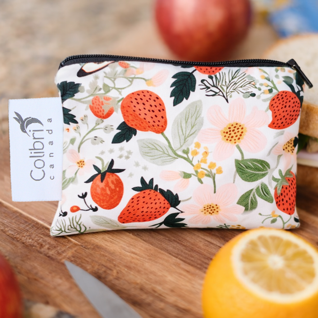 Strawberry Patch Reusable Snack Bag - Small