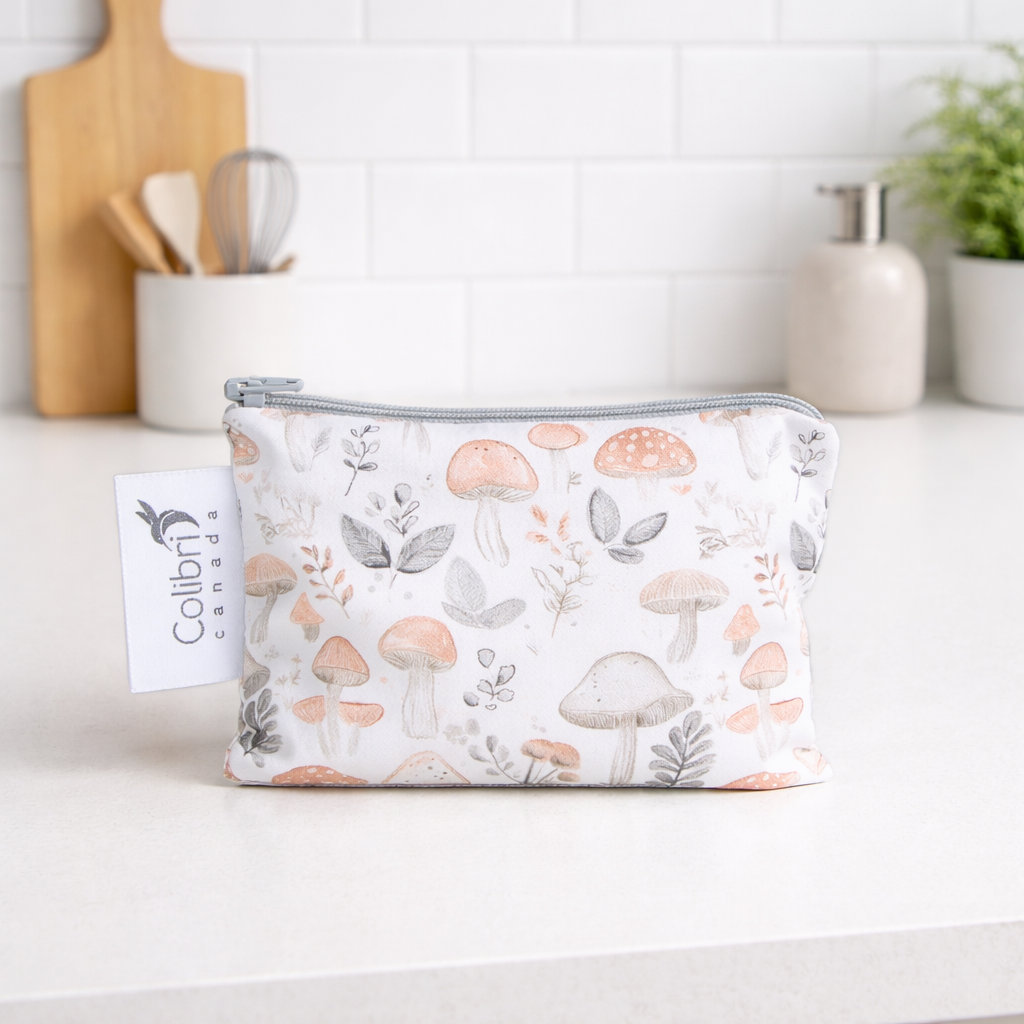 Wild Mushrooms Reusable Snack Bag - Small