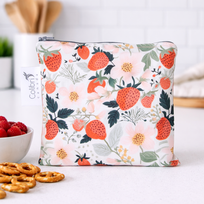 Strawberry Patch Reusable Snack Bag - Large