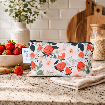 Strawberry Patch Reusable Snack Bag - Medium