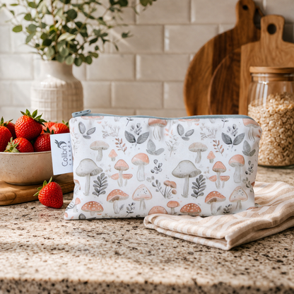 Wild Mushrooms Reusable Snack Bag - Medium