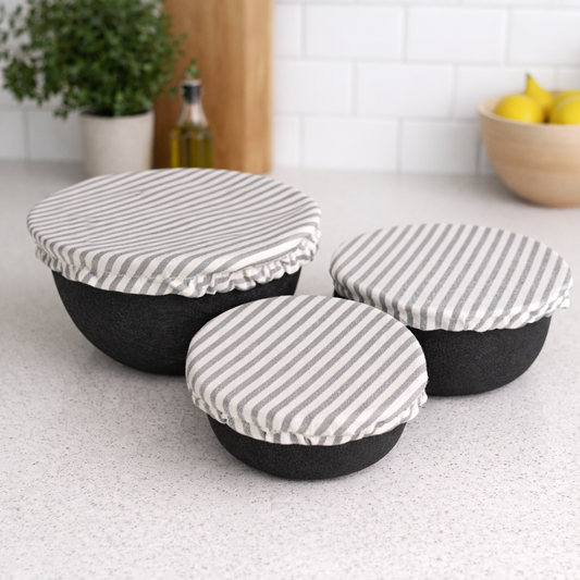 Bowl Cover Set - Linen Stripes