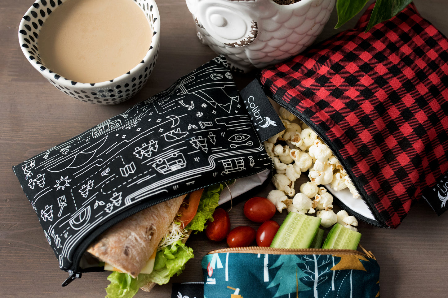 12 Pack - Large, Medium & Small Snack Bags - Assorted Prints